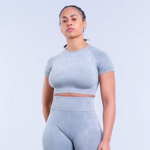 DFYNE Valkyrie Acid Wash Crop Top Vert | NMM-2403745