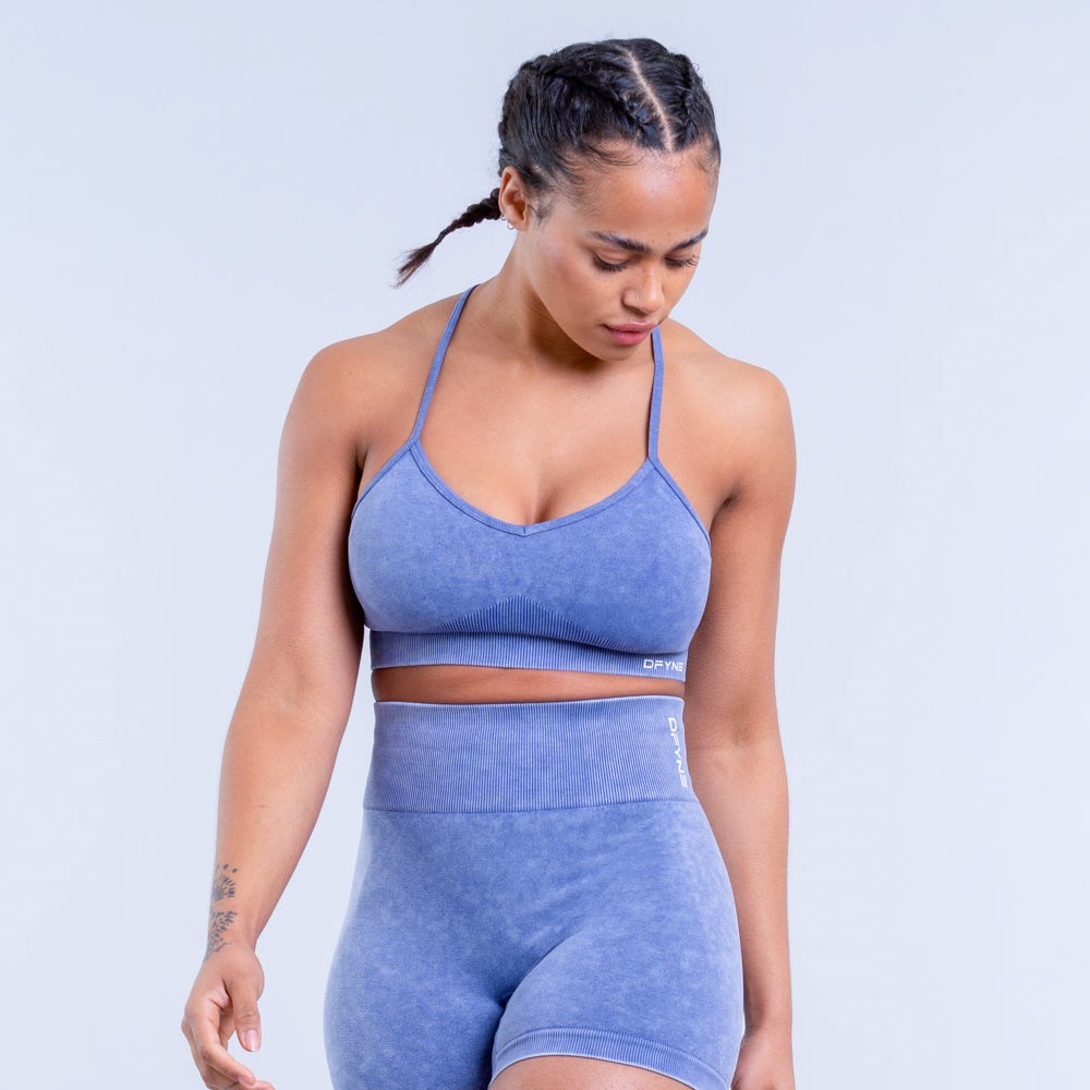 DFYNE Valkyrie Acid Wash Sports Bra Noir Bleu | XZQ-9810631