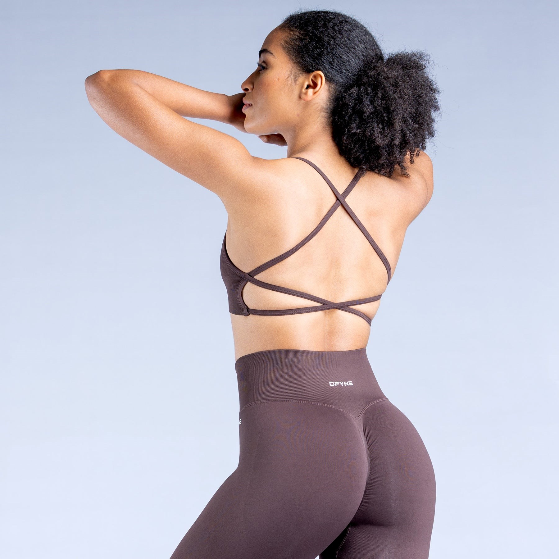 DFYNE Dynamic Backless Sports Bra Chocolat Marron | MJM-9442437